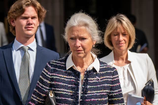 Alexandra Pettifer, better known as Tiggy Legge-Bourke, a former nanny to the Duke of Cambridge, outside the High Court, central London, after the BBC agreed to pay her substantial damages over “false and malicious” allegations about her used to obtain Martin Bashir’s 1995 Panorama interview with Diana, Princess of Wales. Picture date: Thursday July 21, 2022.