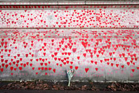 The Covid Memorial Wall in London.