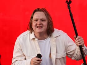 GLASGOW, SCOTLAND - JULY 10: Lewis Capaldi performs on the main stage during day three of the TRNSMT Festival at Glasgow Green on July 10, 2022 in Glasgow, Scotland. (Photo by Jeff J Mitchell/Getty Images)