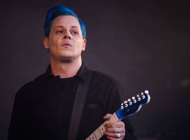 <p>Jack White performs on The Park Stage during day five of Glastonbury Festival at Worthy Farm, Pilton on June 26, 2022 in Glastonbury, England. (Photo by Leon Neal/Getty Images)</p>