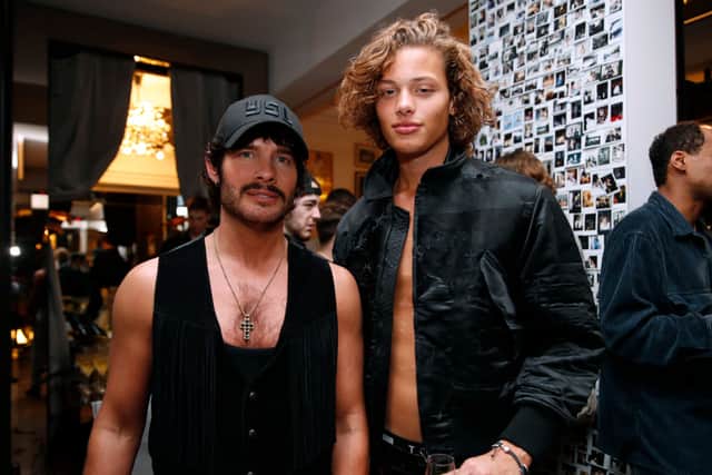 (L-R) Luke Day and Bobby Brazier attend the Poan LFW Party during London Fashion Week September 2021 at Soho Square on September 21, 2021 in London, England. (Photo by Luke Walker/Getty Images)