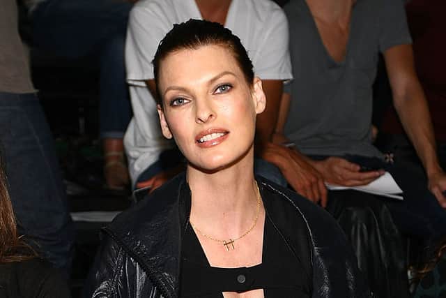 Linda Evangelista attends the Alexander Wang Spring 2012 fashion show during Mercedes-Benz Fashion Week at Pier 94 on September 10, 2011 in New York City.  (Photo by Neilson Barnard/Getty Images)