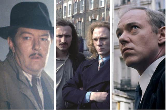 Michael Gambon in The Singing Detective; Daniel Craig and Christopher Eccleston in Our Friends in the North; Michael Bryant in The Roads to Freedom (Credit: BBC)