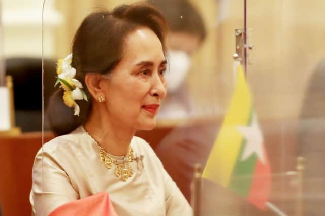 Myanmar’s State Counsellor Aung San Suu Kyi (Photo by THET AUNG/POOL/AFP via Getty Images)