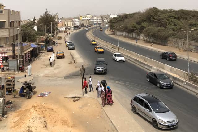 A very rare image of light traffic on Dakar’s inner ring road (Photo: William Montgomery)