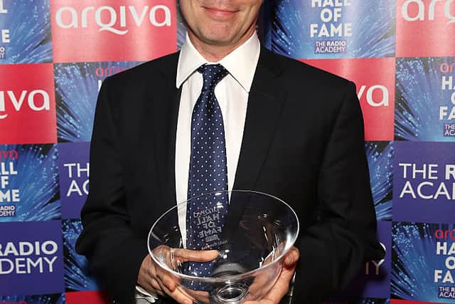Nicky Campbell poses for a photo as he is inducted into the Radio Academy Arqiva Hall Of Fame at The Savoy Hotel on December 4, 2014 in London, England.  (Photo by Tim P. Whitby/Getty Images)