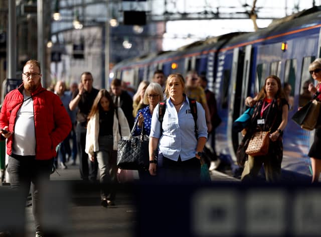 Passengers make their way through Glasgow Central station as a nationwide strike called by the RMT Union was held today on 27 July, 2022 (Pic: Getty Images)