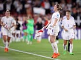 Ellen White celebrates England’s win over Sweden 