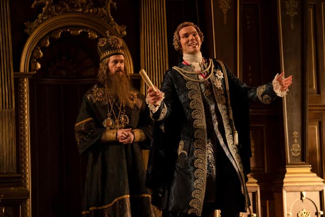 Nicholas Hoult as Peter III in The Great