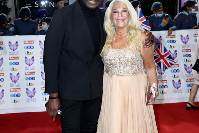 Ben Ofoedu and Vanessa Feltz attend the Pride Of Britain Awards 2021 at The Grosvenor House Hotel on October 30, 2021 in London, England. (Photo by Gareth Cattermole/Getty Images)