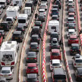 Vehicles queue at the Port of Dover in July 2022.  (Photo by Dan Kitwood/Getty Images)