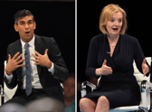 Rishi Sunak and Liz Truss took part in their first official hustings for the Tory leadership contest. (Credit PA)