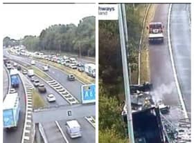 M6 is closed due to a vehicle fire. Picture: Traffic England