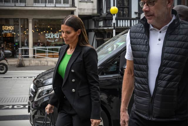 Rebekah Vardy arrives at the Royal Courts of Justice on May 19, 2022 in London.