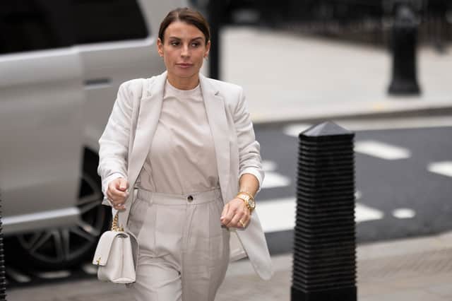 Coleen Rooney arrives at the Royal Courts of Justice, Strand on May 13, 2022.