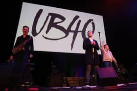 Martin Meredith, Matt Doyle and Laurence Parry of UB40 perform during the Birmingham Festival Launch 2022 at Symphony Hall on February 28