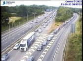 Queues on M42 due to a vehicle fire