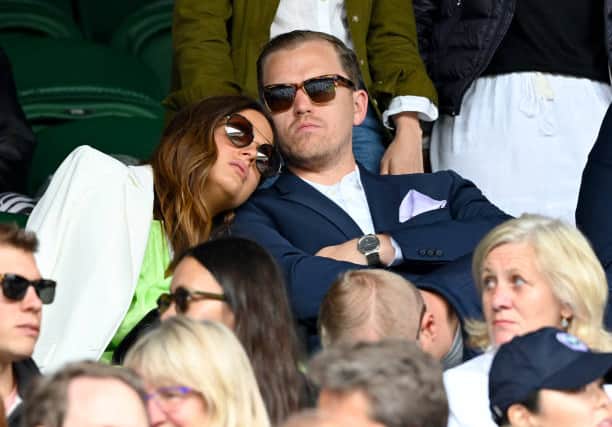 The newlyweds Binky Felstead and Max Darnton were seen at Wimbledon this year (Pic:Getty/Wire)