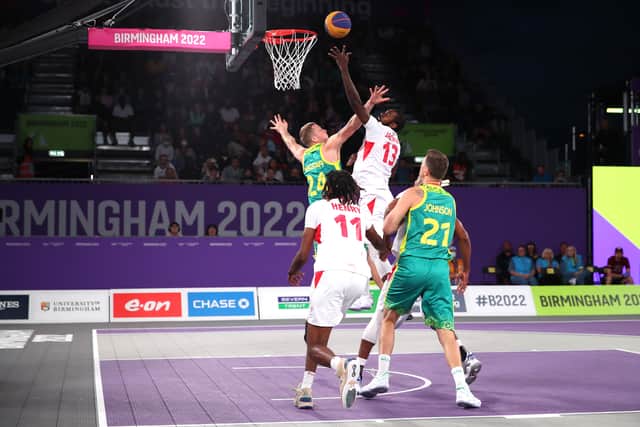 Orlan Jackman of Team England shoots the ball against Team Australia (Getty Images)