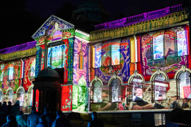 Redhills, the former miners’ hall in Durham during the Lumiere light festival. 