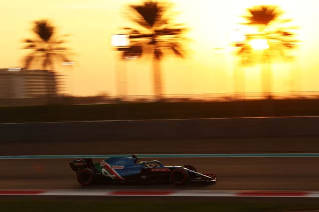 Oscar Piastri drives the 2021 Alpine at Abu Dhabi after the end of last season (image: Getty Images) 