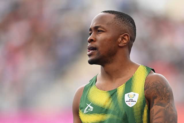 Akani Simbine of Team South Africa is the favourite to win gold at the Commonwealth Games (getty images)