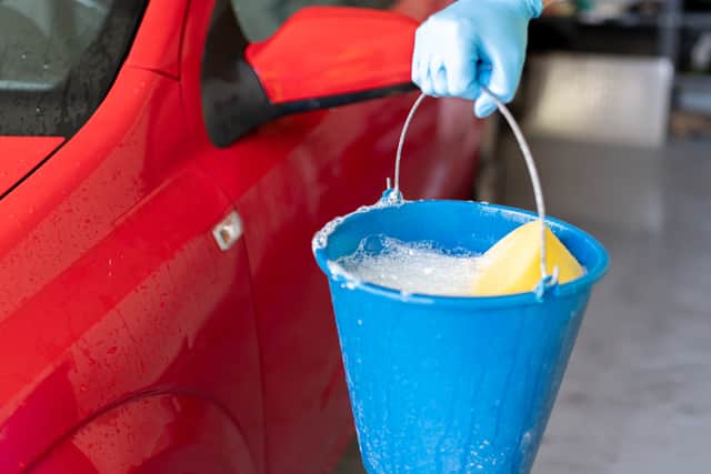 Using a bucket to clean your car will use far less water than a hose