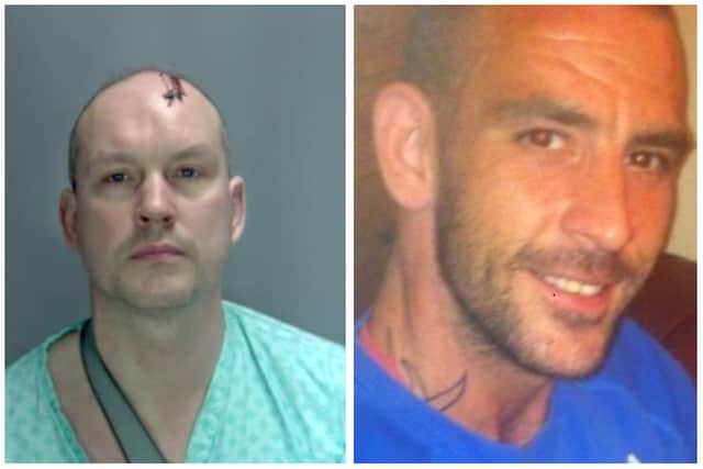 Jamie Crosbie, 48, (left) stabbed 41-year-old Dean Allsop (right) 17 times