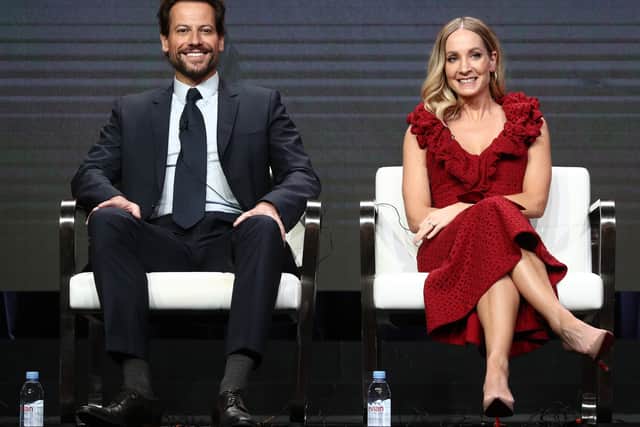 Actors Ioan Gruffudd and Joanne Froggatt of ‘Liar’ speak onstage during the SundanceTV portion of the 2017 Summer Television Critics Association Press Tour - in Beverly Hills, California.  (Photo by Frederick M. Brown/Getty Images)