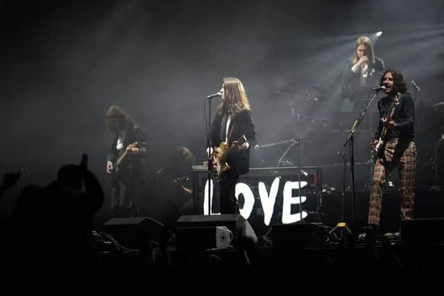 Blossoms perform at a live music event at Sefton Park on May 2, 2021 in Liverpool, England (Photo by Christopher Furlong/Getty Images)