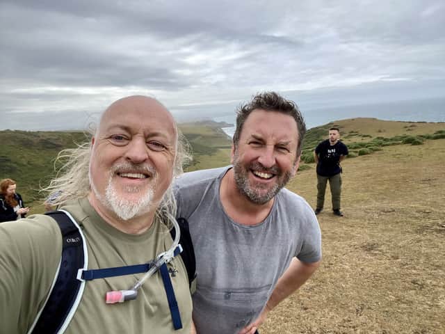 <p>Comedians Bill Bailey and Lee Mack take on 100-mile charity walk, in honour of their friend Sean Lock. (Photo Credit: Bill Bailey/Just Giving/walkforseanlock)</p>