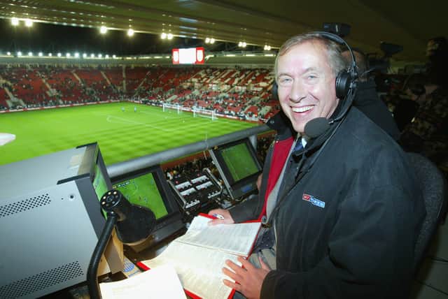Sky television commentator Martin Tyler in the commentary box (Pic: Getty Images)