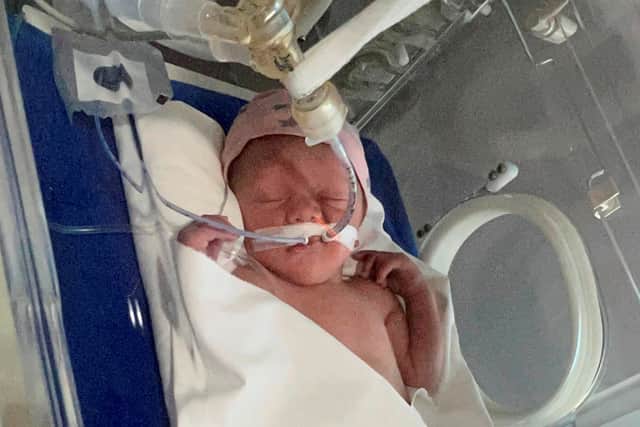 Louise Crawshaw-Bowen and her husband Stephen have been left stranded in Turkey after their son was born prematurely. (Credit: SWNS)