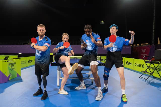Mark Ormrod, Ovie Soko, Tom Rosenthal and Sian Welby  during the Sport Relief All-Star Games: Birmingham 2022