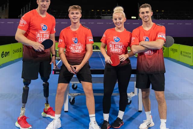 Richard Whitehead, HRVY, Liv Cooke and Max Whitlock during the Sport Relief All-Star Games