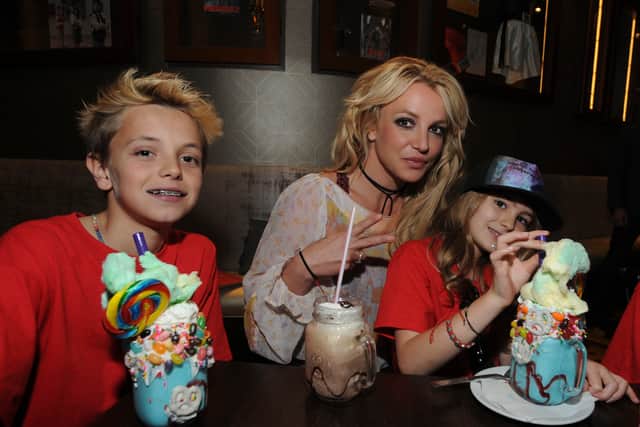 Britney Spears enjoys a family outing  with Jayden Federline and Maddie Aldridge at Planet Hollywood Disney Springs in 2017 (Pic: Getty Images for Planet Hollywood Observatory)