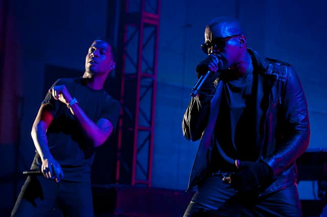 Kid Cudi and Kanye West perform during VEVO Presents: G.O.O.D. Music at VEVO Power Station on March 19, 2011 in Austin, Texas. (Photo by Daniel Boczarski/Getty Images for VEVO)