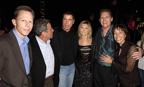 Kelly Ward with the rest of the cast celebrating Grease (Pic:Getty)