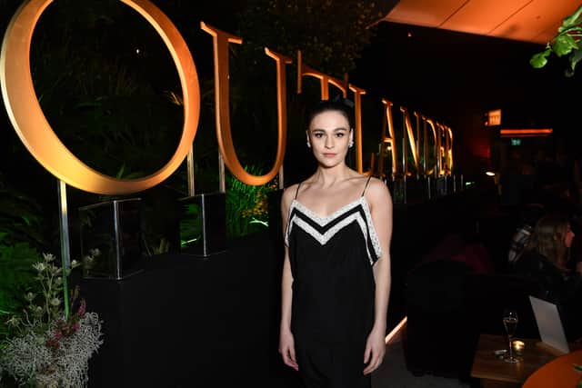 Sophie Skelton attends the "Outlander" Season Six afterparty at The Sky Garden on February 24