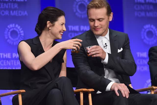 Actors Caitriona Balfe and Sam Heughan attend The Paley Center for Media's 32nd Annual PALEYFEST LA 