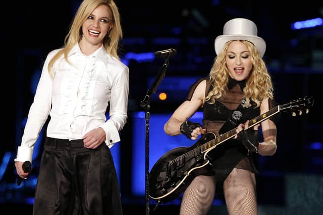 Madonna and Britney Spears performing together in 2008