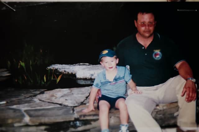 Anthony as a young child with his father Burt 