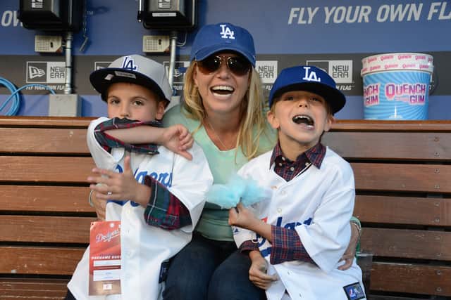 Britney Spears with her sons Sean Preston Federline (L) and Jayden James Federline (R) in 2013 (Pic: Getty Images)