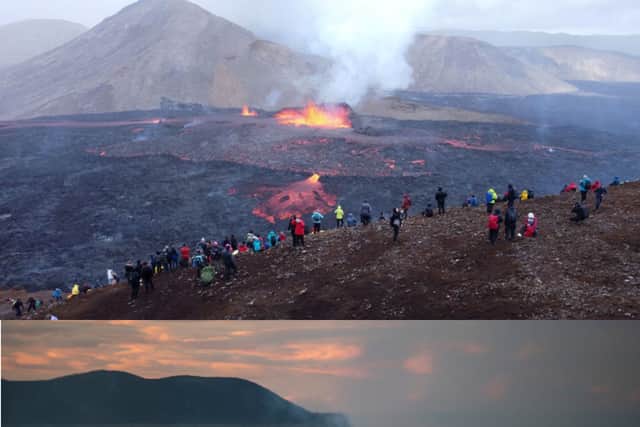 The volcano erupted after days of small earthquakes in the area 