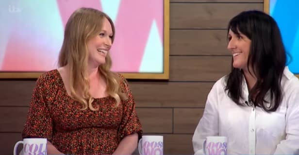 <p>Michelle Brooks and Kate Hardwick on Loose Women</p>