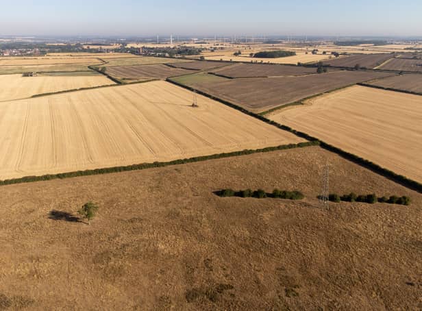 Parched fields and meadows in Finedon, Northamptonshire. A drought has been declared for some parts of England on Friday, with temperatures to hit 35C making the country hotter than parts of the Caribbean. Picture date: Friday August 12, 2022.