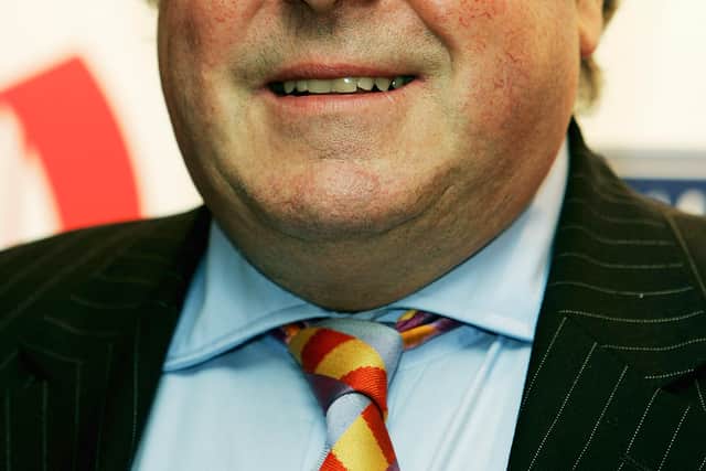 Richard Whiteley arrives at the “Oldie Of The Year Awards” at Simpsons in the Strand on March 22, 2005 in London. (Photo by MJ Kim/Getty Images)