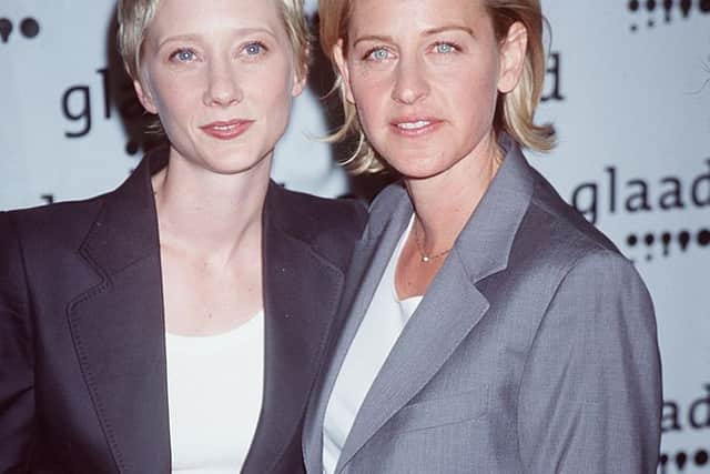 Anne Heche and Ellen DeGeneres attend the 10th Annual GLAAD Media Awards Gala to honour Whoopi Goldberg, Melissa Etheridge and Julie Cypher April 17, 1999 in Los Angeles, CA (Photo by Brenda Chase/Online USA)