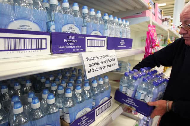 Supermarket may be considering putting a limit in place for the sale of bottled water after a drought was declared in parts of England. (Credit: Getty Images