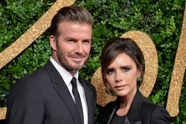 David Beckham and Victoria Beckham attend the British Fashion Awards 2015 at London Coliseum on November 23, 2015 